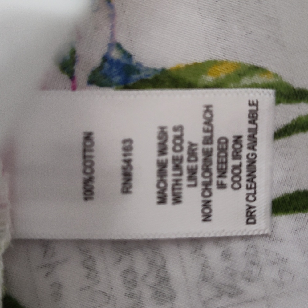 MARC NEW YORK 100 Percent Cotton Floral Blouse Ruffle Front NWT Size XL - Picture 4 of 4